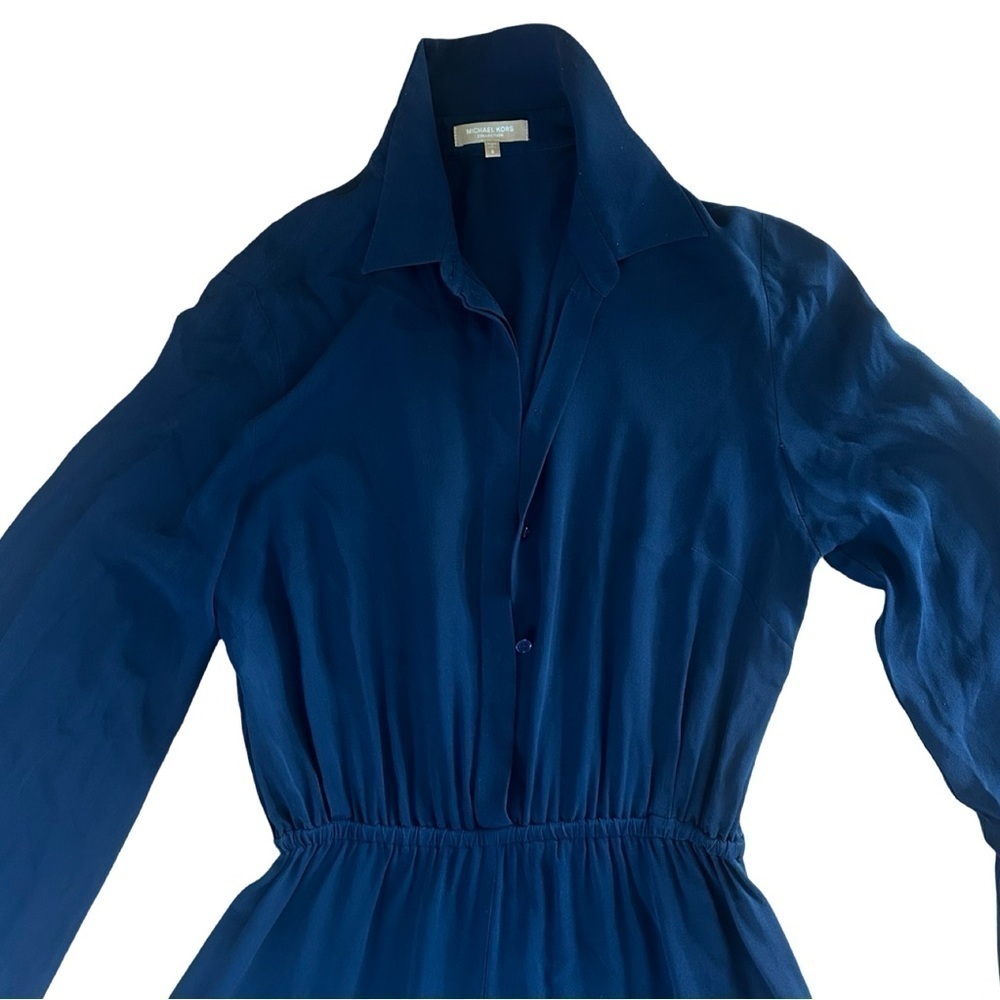 Michael Kors Collection Navy Silk Jumpsuit - Picture 4 of 8